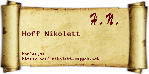 Hoff Nikolett névjegykártya